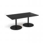 Eternal rectangular boardroom table 1800mm x 1000mm - black base, black top ETN18-K-BK