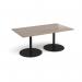 Eternal rectangular boardroom table 1800mm x 1000mm - black base, Barcelona walnut top ETN18-K-BW