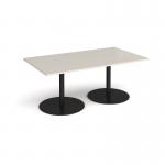 Eternal rectangular boardroom table 1800mm x 1000mm - black base, light grey top ETN18-K-LG