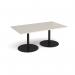 Eternal rectangular boardroom table 1800mm x 1000mm - black base, light grey top ETN18-K-LG