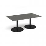 Eternal rectangular boardroom table 1800mm x 1000mm - black base, onyx grey top ETN18-K-OG