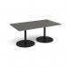Eternal rectangular boardroom table 1800mm x 1000mm - black base, onyx grey top ETN18-K-OG