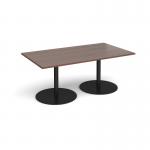 Eternal rectangular boardroom table 1800mm x 1000mm - black base and walnut top