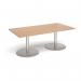 Eternal rectangular boardroom table 2000mm x 1000mm - brushed steel base, beech top ETN20-BS-B