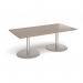 Eternal rectangular boardroom table 2000mm x 1000mm - brushed steel base, Barcelona walnut top ETN20-BS-BW