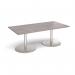 Eternal rectangular boardroom table 2000mm x 1000mm - brushed steel base, grey oak top ETN20-BS-GO