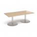 Eternal rectangular boardroom table 2000mm x 1000mm - brushed steel base, kendal oak top ETN20-BS-KO