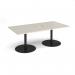 Eternal rectangular boardroom table 2000mm x 1000mm with central cutout 272mm x 132mm - black base, light grey top ETN20-CO-K-LG