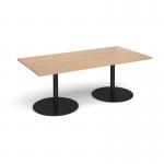 Eternal rectangular boardroom table 2000mm x 1000mm - black base and beech top