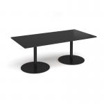 Eternal rectangular boardroom table 2000mm x 1000mm - black base, black top ETN20-K-BK