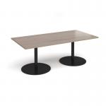 Eternal rectangular boardroom table 2000mm x 1000mm - black base, Barcelona walnut top ETN20-K-BW