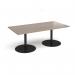 Eternal rectangular boardroom table 2000mm x 1000mm - black base, Barcelona walnut top ETN20-K-BW