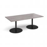 Eternal rectangular boardroom table 2000mm x 1000mm - black base, grey oak top ETN20-K-GO