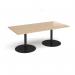 Eternal rectangular boardroom table 2000mm x 1000mm - black base, kendal oak top ETN20-K-KO