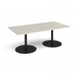 Eternal rectangular boardroom table 2000mm x 1000mm - black base, light grey top ETN20-K-LG