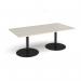 Eternal rectangular boardroom table 2000mm x 1000mm - black base, light grey top ETN20-K-LG