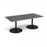 Eternal rectangular boardroom table 2000mm x 1000mm - black base, onyx grey top ETN20-K-OG