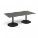 Eternal rectangular boardroom table 2000mm x 1000mm - black base, onyx grey top ETN20-K-OG