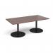 Eternal rectangular boardroom table 2000mm x 1000mm - black base, walnut top ETN20-K-W