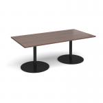 Eternal rectangular boardroom table 2000mm x 1000mm - black base and walnut top ETN20-K-W