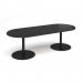 Eternal radial end boardroom table 2400mm x 1000mm - black base, black top ETN24-K-BK