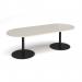 Eternal radial end boardroom table 2400mm x 1000mm - black base, light grey top ETN24-K-LG