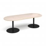 Eternal radial end boardroom table 2400mm x 1000mm - black base and maple top