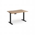 Elev8 Contract 1200w Straight Sit-stand Desk 1200mm x 800mm - Black Frame, Beech Top EVC-1200-K-B