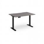 Elev8 Contract 1200w Straight Sit-stand Desk 1200mm x 800mm - Black Frame, Grey Oak Top EVC-1200-K-GO