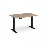 Elev8 Contract 1200w Straight Sit-stand Desk 1200mm x 800mm - Black Frame, Kendal Oak Top EVC-1200-K-KO