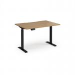 Elev8 Contract 1200w Straight Sit-stand Desk 1200mm x 800mm - Black Frame, Oak Top EVC-1200-K-O