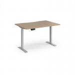 Elev8 Contract 1200w Straight Sit-stand Desk 1200mm x 800mm - Silver Frame, Kendal Oak Top EVC-1200-S-KO