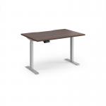 Elev8 Contract 1200w Straight Sit-stand Desk 1200mm x 800mm - Silver Frame, Walnut Top EVC-1200-S-W