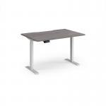 Elev8 Contract 1200w Straight Sit-stand Desk 1200mm x 800mm - White Frame, Grey Oak Top EVC-1200-WH-GO