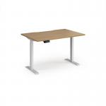 Elev8 Contract 1200w Straight Sit-stand Desk 1200mm x 800mm - White Frame, Oak Top EVC-1200-WH-O