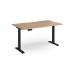 Elev8 Contract 1400w Straight Sit-stand Desk 1400mm x 800mm - Black Frame, Beech Top EVC-1400-K-B