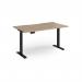 Elev8 Contract 1400w Straight Sit-stand Desk 1400mm x 800mm - Black Frame, Kendal Oak Top EVC-1400-K-KO