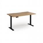 Elev8 Contract 1400w Straight Sit-stand Desk 1400mm x 800mm - Black Frame, Oak Top EVC-1400-K-O
