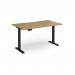 Elev8 Contract 1400w Straight Sit-stand Desk 1400mm x 800mm - Black Frame, Oak Top EVC-1400-K-O
