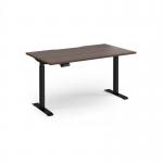 Elev8 Contract 1400w Straight Sit-stand Desk 1400mm x 800mm - Black Frame, Walnut Top EVC-1400-K-W