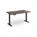 Elev8 Contract 1400w Straight Sit-stand Desk 1400mm x 800mm - Black Frame, Walnut Top EVC-1400-K-W