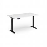 Elev8 Contract 1400w Straight Sit-stand Desk 1400mm x 800mm - Black Frame, White Top EVC-1400-K-WH