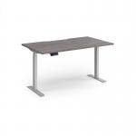 Elev8 Contract 1400w Straight Sit-stand Desk 1400mm x 800mm - Silver Frame, Grey Oak Top EVC-1400-S-GO