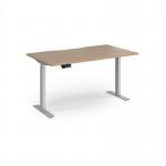 Elev8 Contract 1400w Straight Sit-stand Desk 1400mm x 800mm - Silver Frame, Kendal Oak Top EVC-1400-S-KO