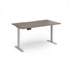 Elev8 Contract 1400w Straight Sit-stand Desk 1400mm x 800mm - Silver Frame, Nebraska Oak EVC-1400-S-NO