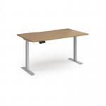 Elev8 Contract 1400w Straight Sit-stand Desk 1400mm x 800mm - Silver Frame, Oak Top EVC-1400-S-O