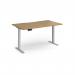 Elev8 Contract 1400w Straight Sit-stand Desk 1400mm x 800mm - Silver Frame, Oak Top EVC-1400-S-O