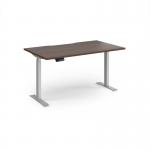 Elev8 Contract 1400w Straight Sit-stand Desk 1400mm x 800mm - Silver Frame, Walnut Top EVC-1400-S-W