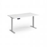 Elev8 Contract 1400w Straight Sit-stand Desk 1400mm x 800mm - Silver Frame, White Top EVC-1400-S-WH