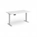 Elev8 Contract 1400w Straight Sit-stand Desk 1400mm x 800mm - Silver Frame, White Top EVC-1400-S-WH